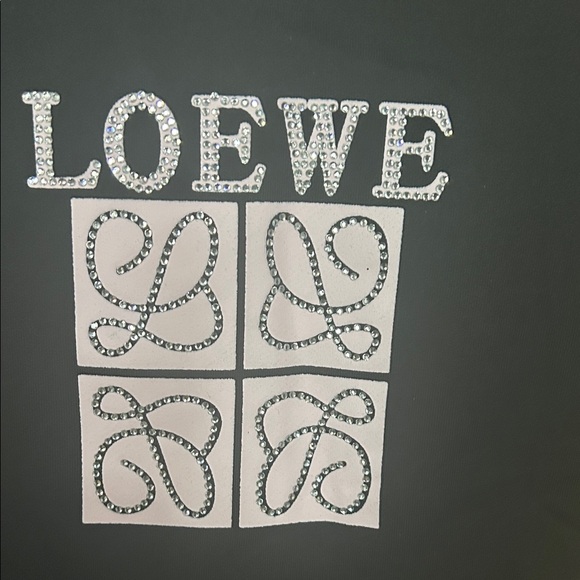 The Unbranded Brand Pants - Unbranded (Loewe) 2-piece Black Monogrammed Lounge Set - Size Small